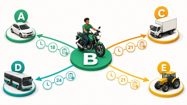 Fluxograma da categoria B para outras categorias