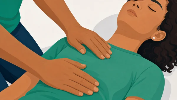 Socorrista verificando respiração de vítima