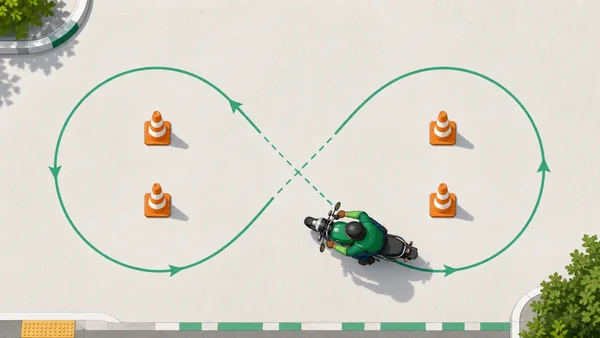 Trajetória em forma de 8 entre dois pares de cones