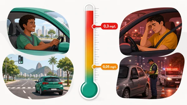 Infográfico com os dois limites da Lei Seca